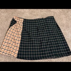 Urban Outfitters Black and Tan Plaid Mini Skirt